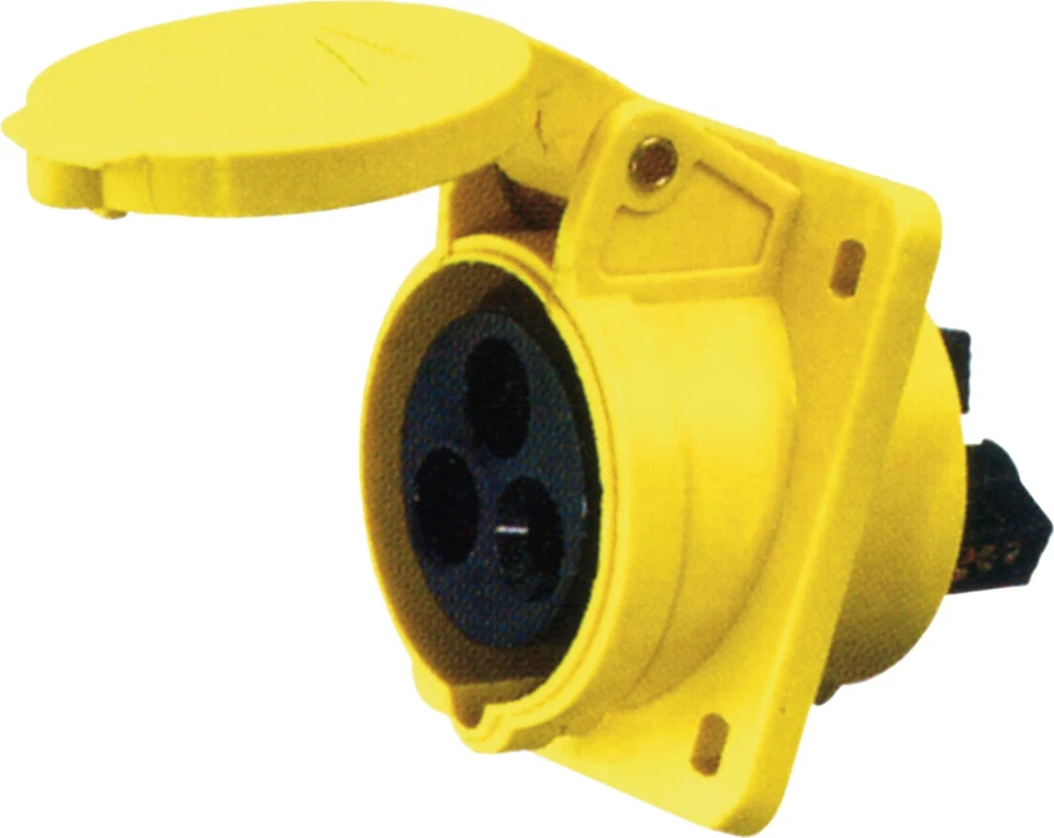 EAGLE 3 Contact Angled Outlet Panel High Current In-line Female 16A 110V Electrics