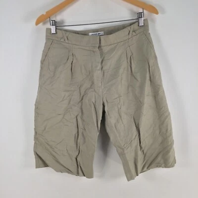Lacoste Mujer Chino Shorts Talla 38 Aus 10 Beige Algodón Lino Recto 099822 Foto 1 de 4