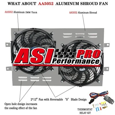 ALUMINUM RADIATOR SHROUD w/12"FAN  For 1963-1968  CHEVY CHEVELLE IMPALA BISCAYNE - Image 1 of 4