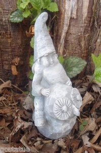 Latex gnome on owl mold plaster concrete cement mould 5.5"H x 2.5"W - Picture 1 of 3
