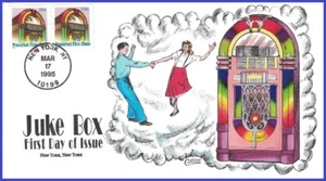 USA8 #2911 U/A COLLINS HAND PAINTED FDC STR2 Juke Box (BEP) - Picture 1 of 1