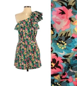 ❤️❤️Women One Shoulder Romper 6 Floral Jumpsuit Green Pink Ruffle Party Playsuit - Picture 1 of 8