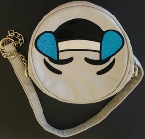 Bolso bandolera OLIVIA MILLER Laugh Happy Emoji redondo rostro pequeño plateado - Imagen 1 de 5