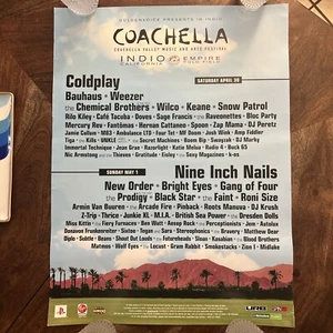 Coachella 2005 Official Line Up Poster Authentic Festival Ad 18x24 RARE - Picture 1 of 6