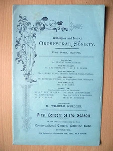1902 Orchestral Society- FIRST CONCERT OF THE SEASON by Wilhelm Schroder - Bild 1 von 2