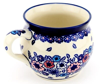 Polish Pottery Bell Shaped Mug 16 Ounces from Zaklady Boleslawiec