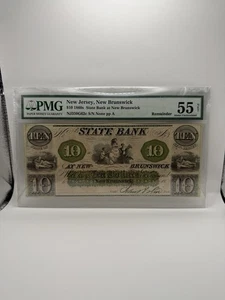 State Bank At New Brunswick New Jersey $10 1860s Remainder NET - Picture 1 of 2
