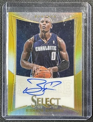 BISMACK BIYOMBO 2012-13 PANINI SELECT #162 ROOKIE GOLD PRIZM AUTO 7/10 RC - Image 1 of 2