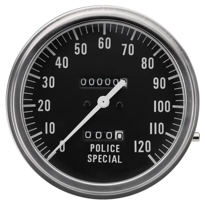 Harley Police Special Speedometer Black Face 120mph Retro Motorcycle Gauge - image 1 of 3
