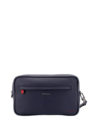 Bolso de Mano KITON Cuero Azul Nuevo y Auténtico Foto 1 de 4