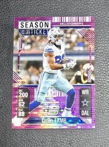 2024 Panini Contenders Optic - Season Ticket CeeDee Lamb #15 Purple Prizm /37 - Picture 1 of 2
