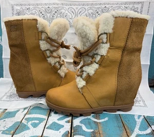 Sorel Joan Of Arctic II Lammfell wasserdicht Fell Stiefel NL3021-224 Größe 8 EUC! 250€ - Bild 1 von 9
