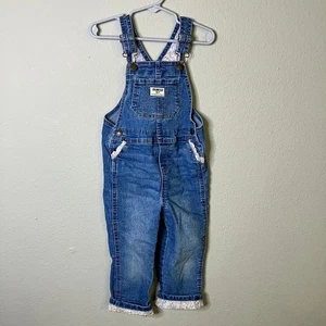 Mono con tirantes de mezclilla con puño floral Oshkosh 4T - Imagen 1 de 5