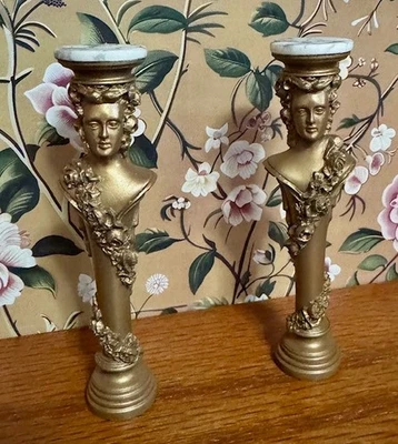 Dollhouse Miniature Vintage Bespaq Two Pedestal Torcher Plant Stands 1:12 Scale - Image 1 of 3
