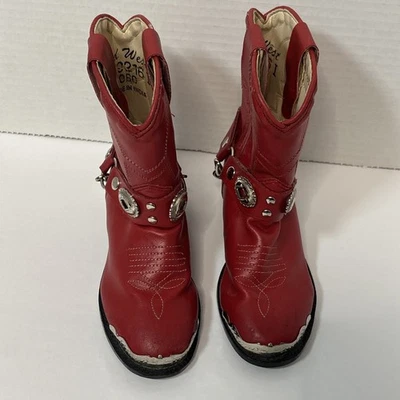 Botas de Vaquero Old West Bebé Niño Pequeño Talla 6 Rojo Western Zapatos Pull On Foto 1 de 4