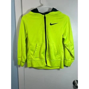 Nike Hoodie Boys Medium Neon Yellow Therma-Fit Basketball Outdoors Hi-Vis - Picture 1 of 7