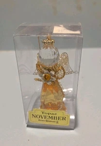 Roman Inc “Angel” Ornament Topaz November Birth Stone Vintage Acrylic - Picture 1 of 3