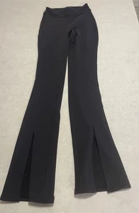 Alo Yoga XS High Waist Flatter Legging Split Hem Flare Leg Black - Bild 1 von 6