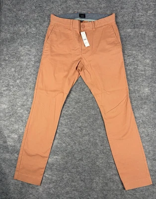 NWT J. Crew Chino Pants Mens 29x30 (fits 29x28) Orange 250 Skinny Fit Stretch - Image 1 of 4