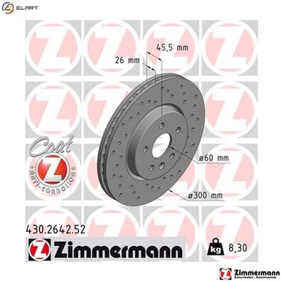 2x BRAKE DISC 430.2642.52 FOR VAUXHALL ASTRA/Mk/VII OPEL B 10 XFL 3cyl 1.4L 4cyl - Image 1 of 4