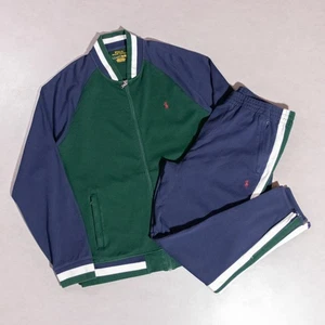 Polo Ralph Lauren Performance Trainingsanzug grün/marine Seitenstreifen Herren Large - Bild 1 von 14