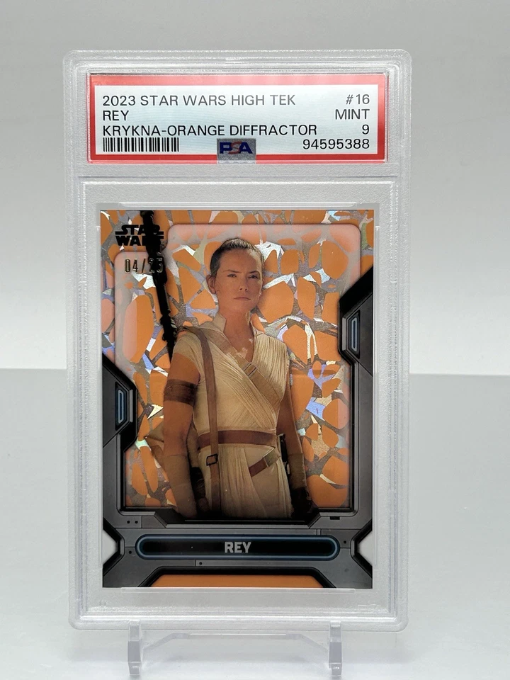 2023 Topps Star Wars High Tek 16 Rey Krykna Orange Diffractor 4/25 PSA 9 Mint - Image 1 of 2