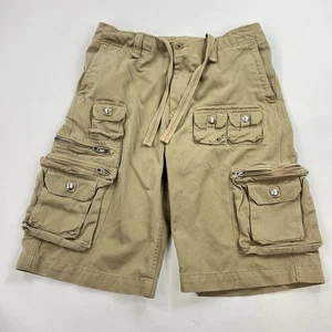 Vintage Polo Ralph Lauren Cargo Patatrooper Shorts Beige Tan Size 32 Pockets - Picture 1 of 10