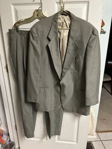 Sansabelt Anzug 2 tlg Hose 38x29 Sakko 44R grau braun 70er Plissee Miami Vice 80s - Bild 1 von 9