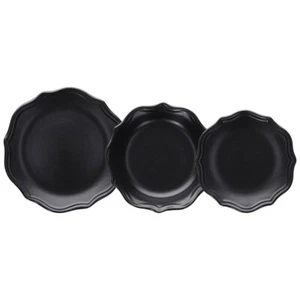 Piatti 12 Pezzi per 4 Persone TOGNANA Cecile Black Nero Set Servizio Casa Pranzo - Foto 1 di 9