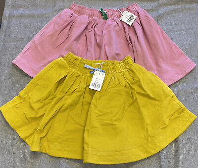 Lot Of 2 NEW BODEN GIRLS 8 9 10 Corduroy Skirts W/ Floral Lining Pink Yellow • 44.99€