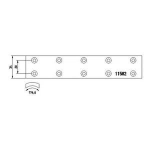STOCK CLEARANCE R/BRAKE SHOE FOR T1 2-TON 87-96 NO LEVER 190MMX35MM MB - Picture 1 of 3