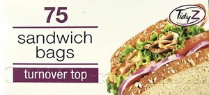 75 Sandwich Bags Turnover Top Food Storage School Kitchen Fridge Lunch Travel - Picture 1 of 1