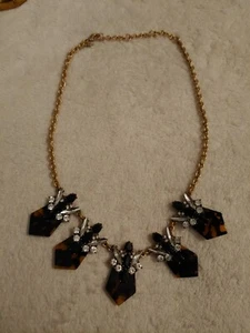J. CREW Angel Crystal & Rhinestone Goldtone Necklace 20" Signed - Picture 1 of 7