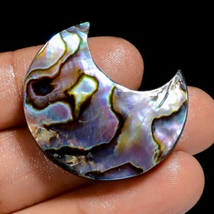 Abalone Shell Crescent Moon Shape Cabochon Gemstone 45 Ct. 31X27X7 mm S-3953 - Picture 1 of 4