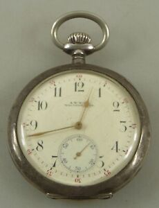 Old Silver Pocket Watch Pocket Watch A.W.W.Co. Waltham Manual Winding K111023C0