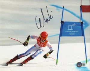FOTO FIRMADA POR MIKAELA SHIFFRIN 8x10 ESQUÍ ALPINO CORREDOR OLIMPIADAS CABRA BECKETT BAS - Imagen 1 de 2