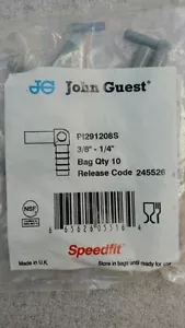 John guest P1291208S 3/8"-1/4" barbed elbows bag of 10 - Picture 1 of 2