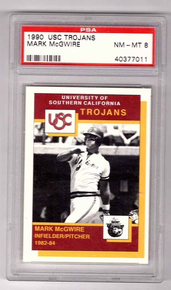 1990 USC Trojans Mark McGwire Graded PSA NM-MT 8 (Read) - Image 1 of 2