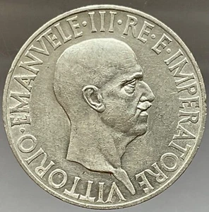 10 LIRE 1936 IMPERO MONETA ARGENTO RE VITTORIO EMANUELE III° - Picture 1 of 6