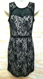 EN FOCUS Studio Women Petite Size 4P Sheath Party Cocktail Dress Black Lace .111 - Picture 1 of 7