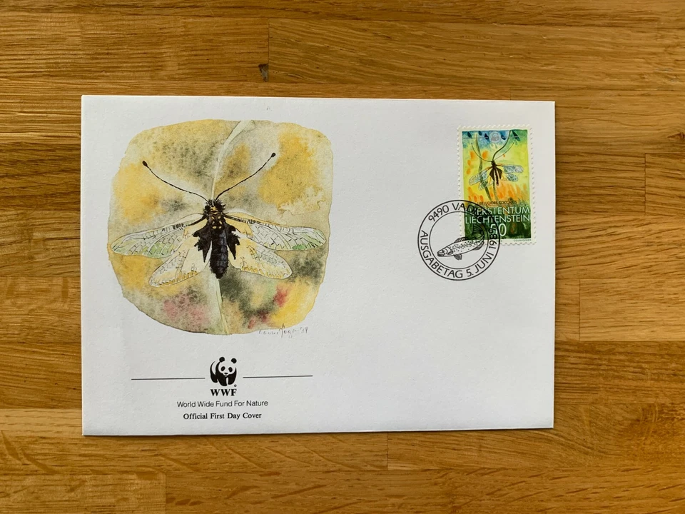 LIECHTENSTEIN 1989 FDC WWF CONSERVATION INSECT LACEWING - Image 1 of 1
