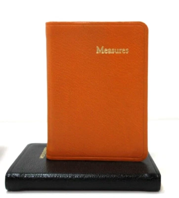 MEASURES Mini Notebook 160 Graph Grid Lined Pages Leather Cover Orange - Image 1 of 4