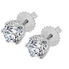 Solitaire Studs Earrings Push Back SI1 G 0.40 Ct Natural Diamond 14K White Gold