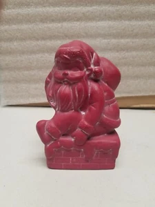 Ceramic Red Santa on a Chimney - Picture 1 of 6