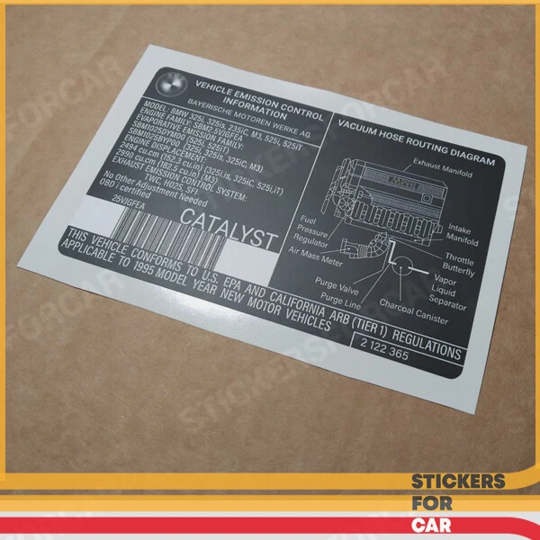 Контроль выбросов этикеток выхлопных газов BMW 325i 325is — 2122365 - Изображение 1 из 1