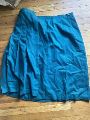 Falda midi vintage de lana Liz Claiborne verde y acampanada para mujer, talla 10 Foto 1 de 4