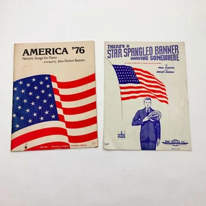 Juego de 2 folletos de música y partituras America '76 para piano y hay estrellas con lentejuelas - Imagen 1 de 7