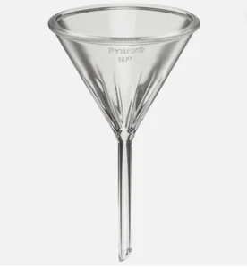 Corning Pyrex fluted funnel 6180-65 , short stem (Top ID= 65 mm, Stem L= 65mm - Picture 1 of 1