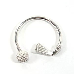 Tiffany & Co Sterling Silver Golf Club Keychain Key Ring in Pouch Box - Picture 1 of 4