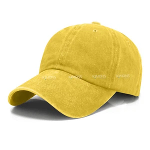 Dyed Cotton Washed Solid Plain Polo Style Baseball Ball Cap Hat Dad - Picture 1 of 35